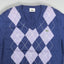 Maglione vintage Lacoste Argyle in maglia blu e lilla | Maglieria classica anni 2000