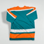 Maglietta vintage con grafica dei Miami Dolphins della NFL, verde acqua e arancione | Abbigliamento per tifosi anni 2000