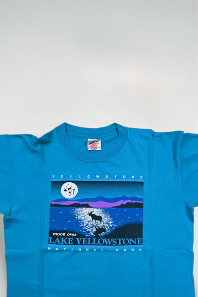 Maglietta vintage Oneita Yellowstone National Park blu | Punto singolo anni '80