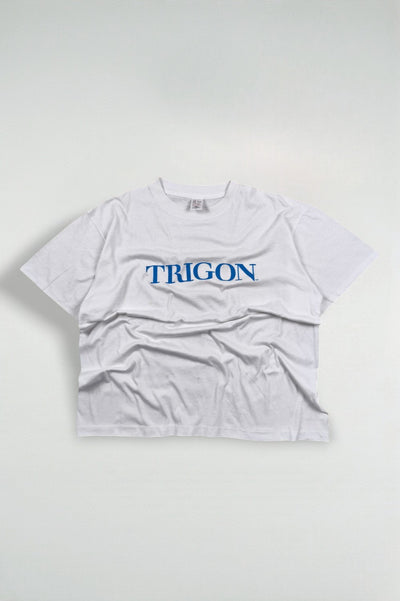 Maglietta vintage con logo Trigon Spell bianca | Maglietta con punto singolo anni '90