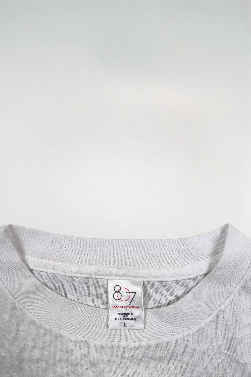 Maglietta vintage con logo Trigon Spell bianca | Maglietta con punto singolo anni '90
