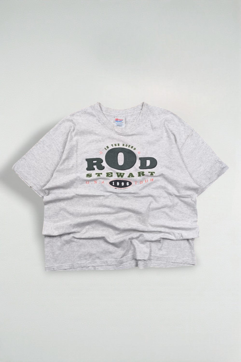 Maglietta vintage Hanes del tour di Rod Stewart del 1996, grigia | Merchandise della band degli anni '90