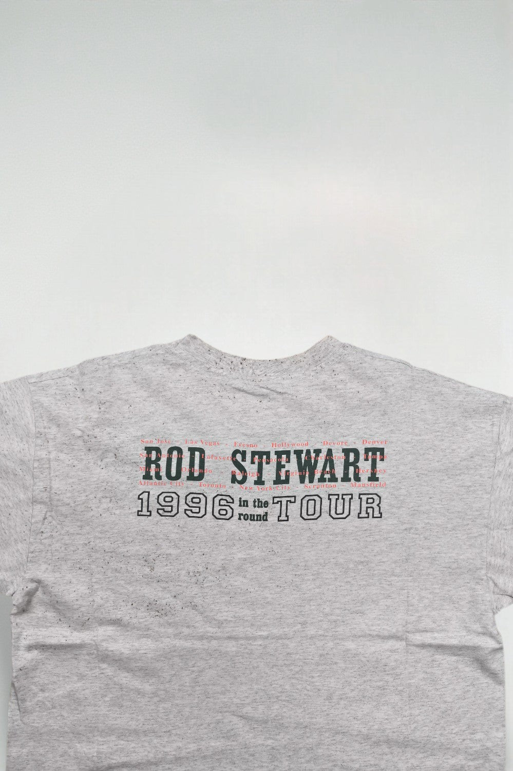 Maglietta vintage Hanes del tour di Rod Stewart del 1996, grigia | Merchandise della band degli anni '90