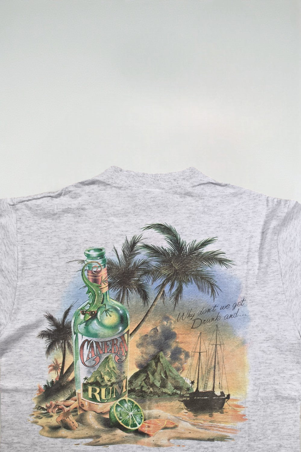 Maglietta grafica vintage Caribbean Soul Rum grigia | Punto singolo anni '90