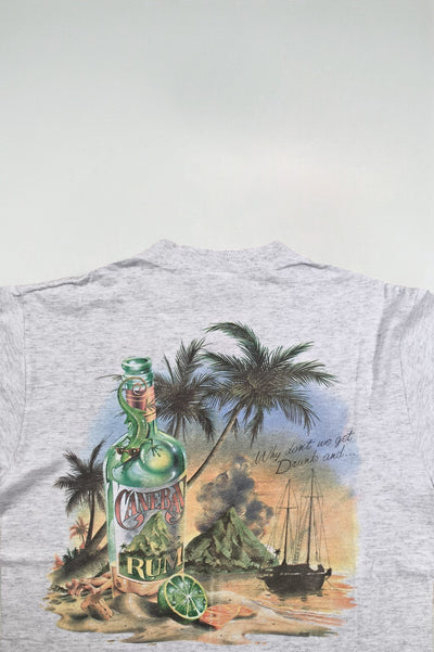 Maglietta grafica vintage Caribbean Soul Rum grigia | Punto singolo anni '90