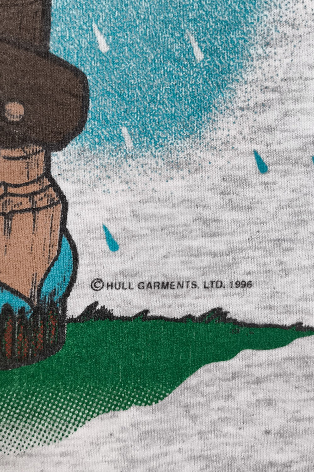 Maglietta vintage con grafica Totem Rain di Murina Washington, grigio mélange | Punto singolo anni '90