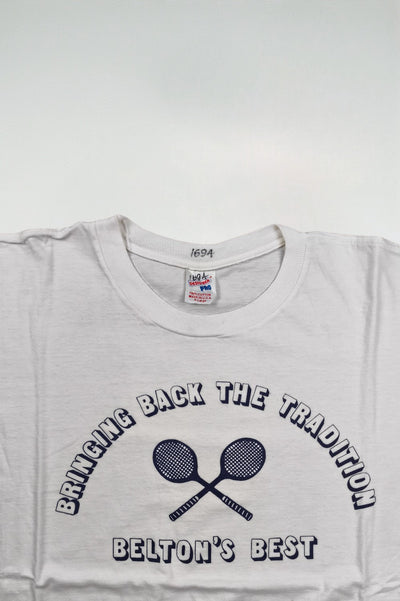 Maglietta da tennis vintage con grafica Pro Designer, bianca | Abbigliamento sportivo anni '90