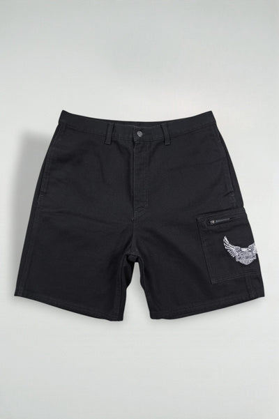 Pantaloncini da lavoro neri vintage Harley-Davidson | Abbigliamento motociclistico anni 2000