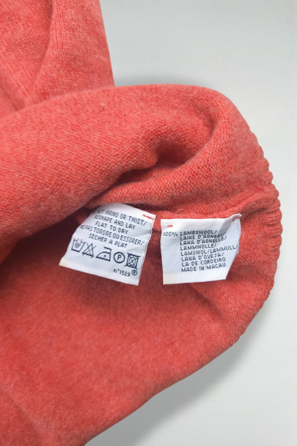 Maglione in lana d'agnello con scollo a V Polo Ralph Lauren di seconda mano, arancione | Maglieria anni 2000