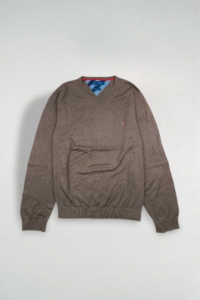 Maglione marrone Tommy Hilfiger di seconda mano | Maglieria classica essenziale