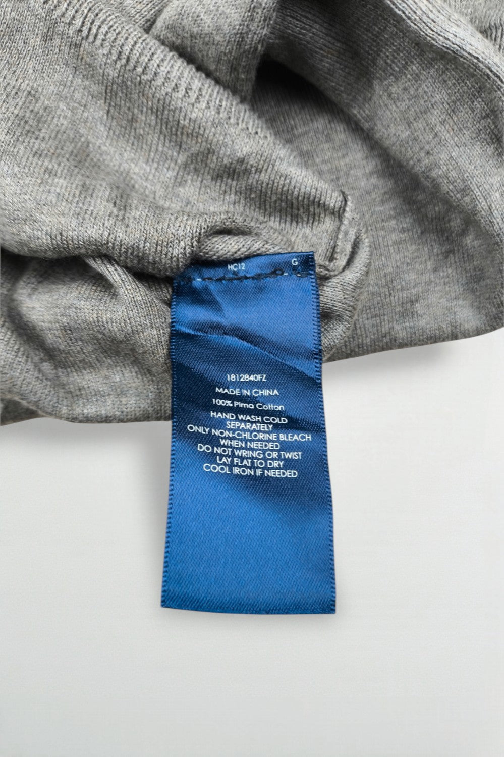 Maglione grigio con scollo a V di seconda mano di Polo Ralph Lauren | Cotone Pima