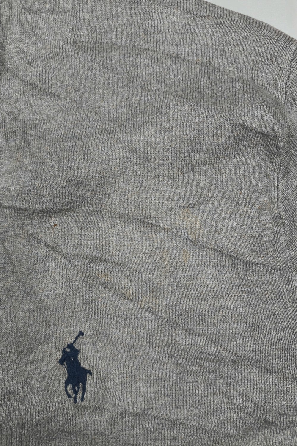 Maglione grigio con scollo a V di seconda mano di Polo Ralph Lauren | Cotone Pima