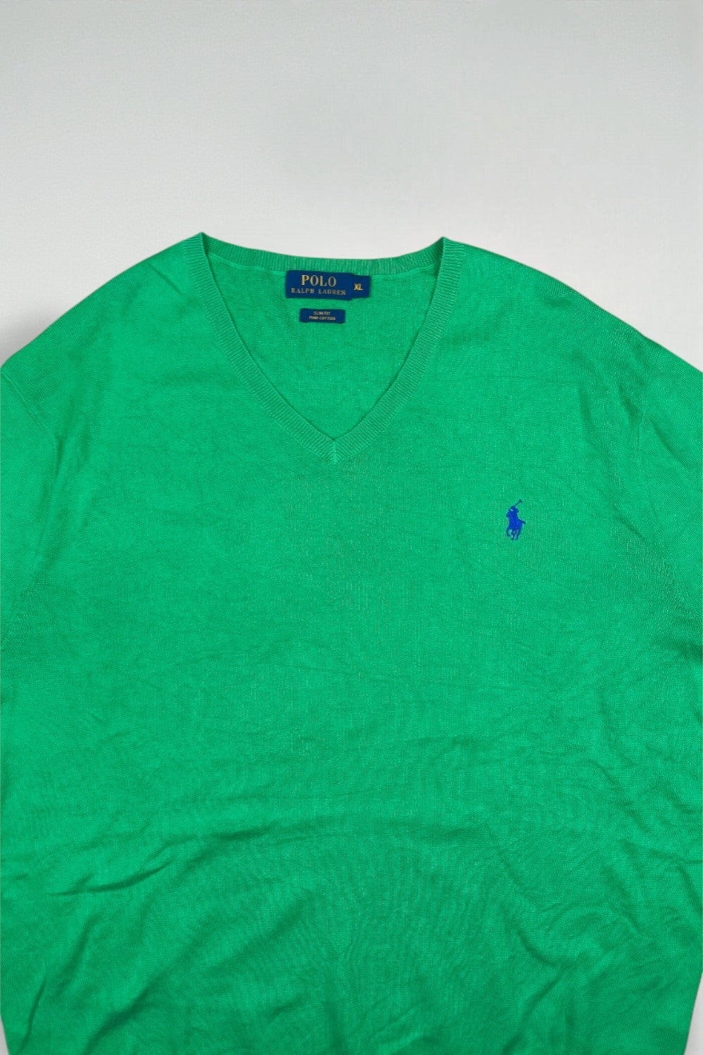 Maglione Polo Ralph Lauren di seconda mano, verde | Cotone Pima slim fit anni 2010