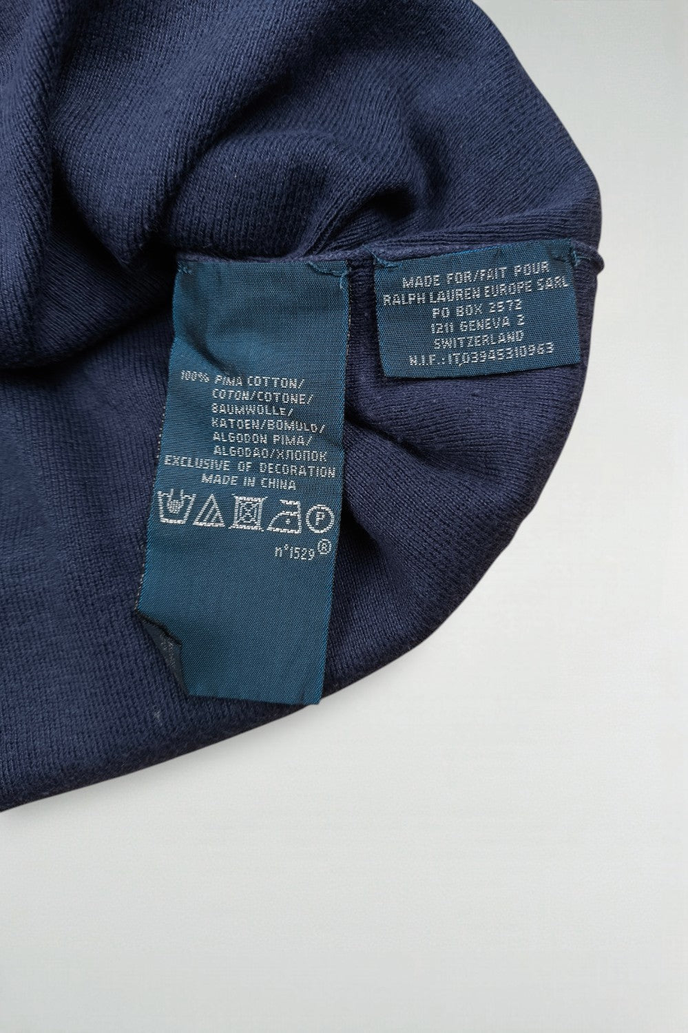 Maglione vintage con scollo a V in blu navy di Polo Ralph Lauren | Maglieria slim fit anni 2000