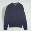 Maglione in maglia con scollo a V blu navy Tommy Hilfiger di seconda mano | Pima Cotton Cashmere