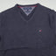Maglione in maglia con scollo a V blu navy Tommy Hilfiger di seconda mano | Pima Cotton Cashmere