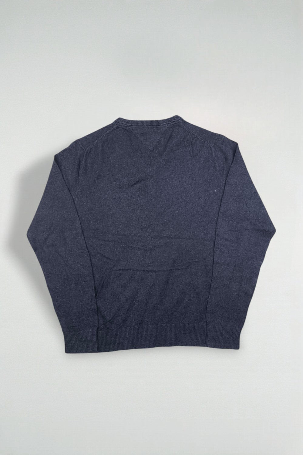 Maglione in maglia con scollo a V blu navy Tommy Hilfiger di seconda mano | Pima Cotton Cashmere