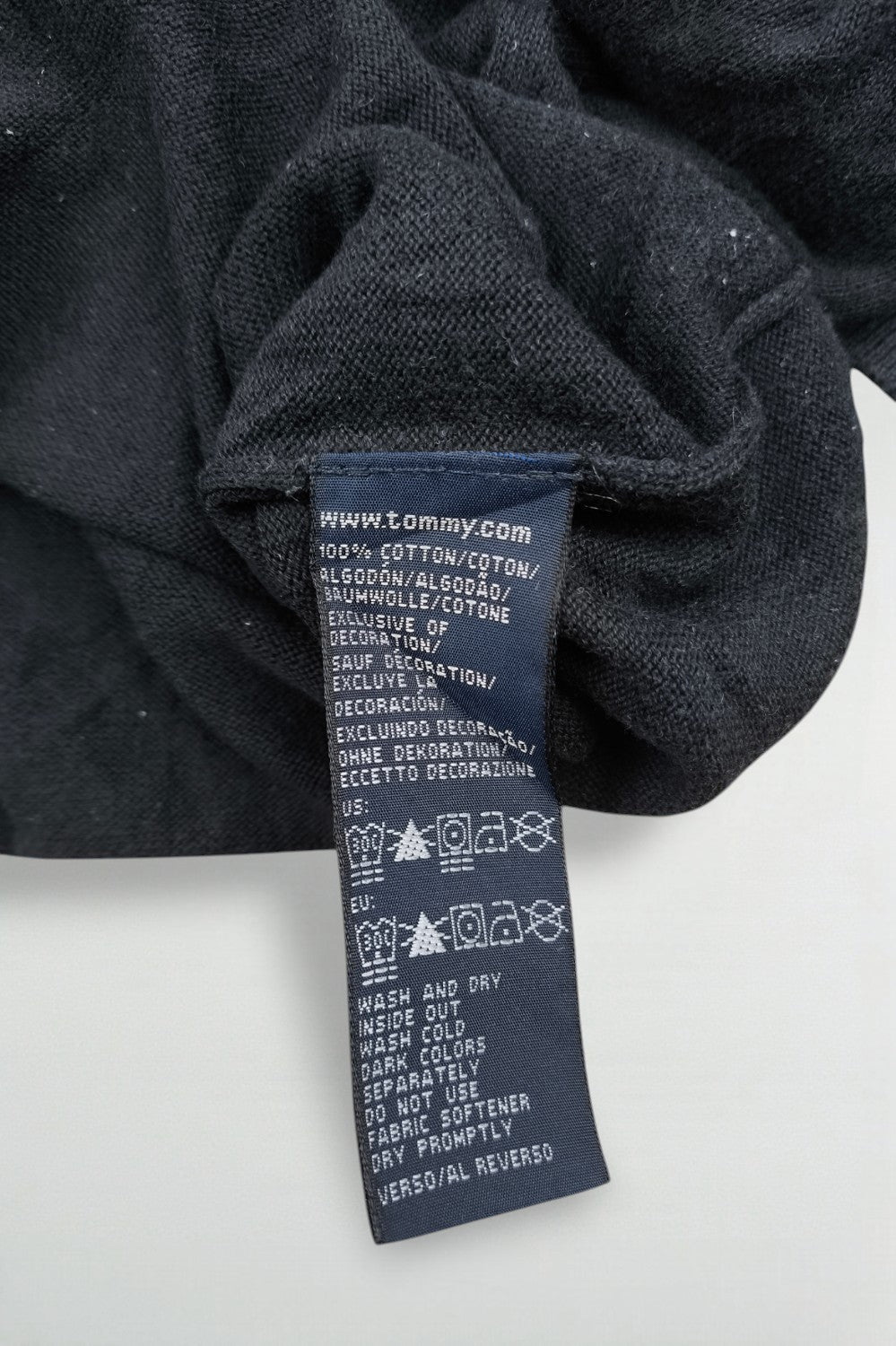 Maglione Tommy Hilfiger Golf con scollo a V di seconda mano, nero | Maglieria casual anni 2010