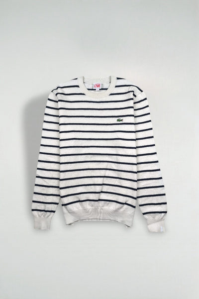 Maglione a righe Lacoste LIVE di seconda mano bianco/blu navy | Maglieria casual anni 2010
