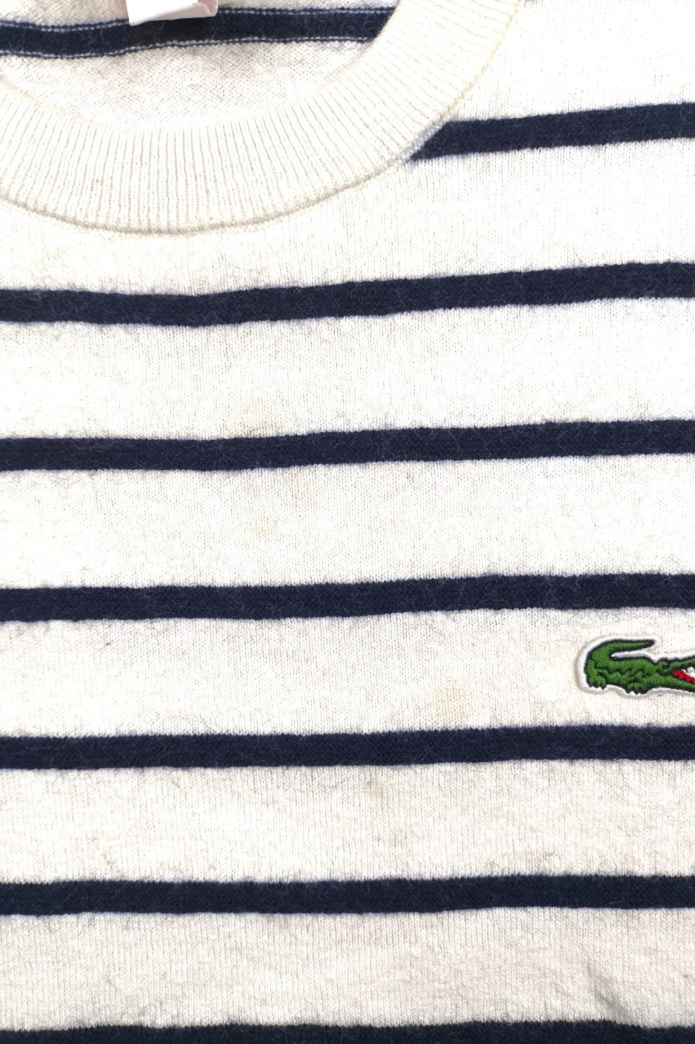 Maglione a righe Lacoste LIVE di seconda mano bianco/blu navy | Maglieria casual anni 2010