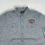 Camicia da lavoro Harley-Davidson di seconda mano con bottoni, grigia | Abbigliamento casual per motociclisti anni 2010