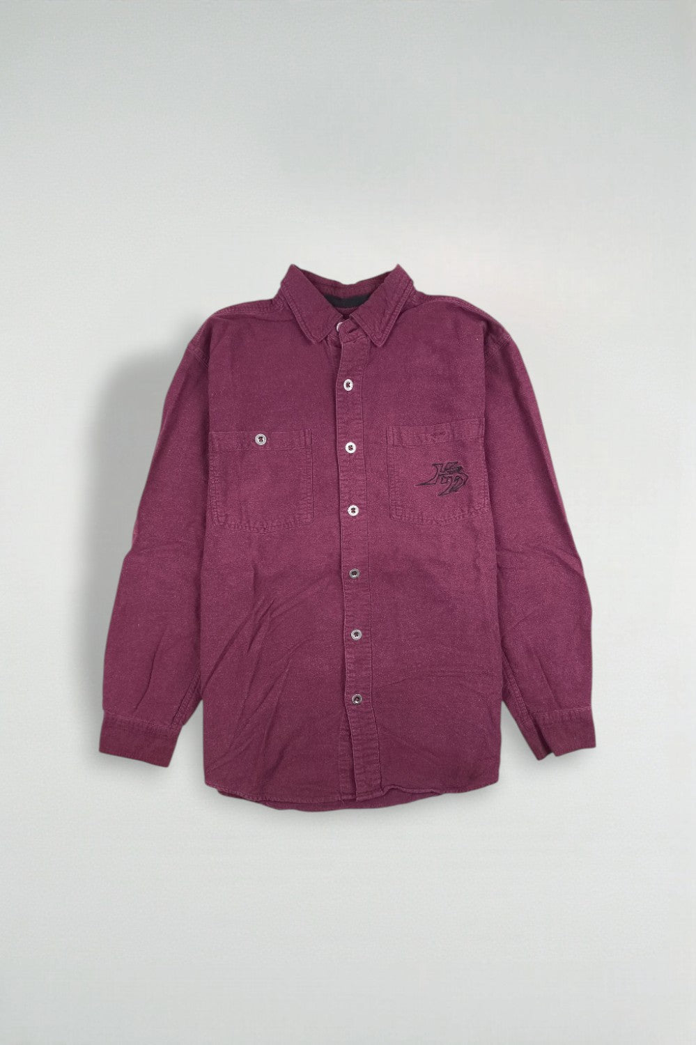 Camicia vintage Harley-Davidson con bottoni ricamati, colore bordeaux | Abbigliamento casual anni 2000