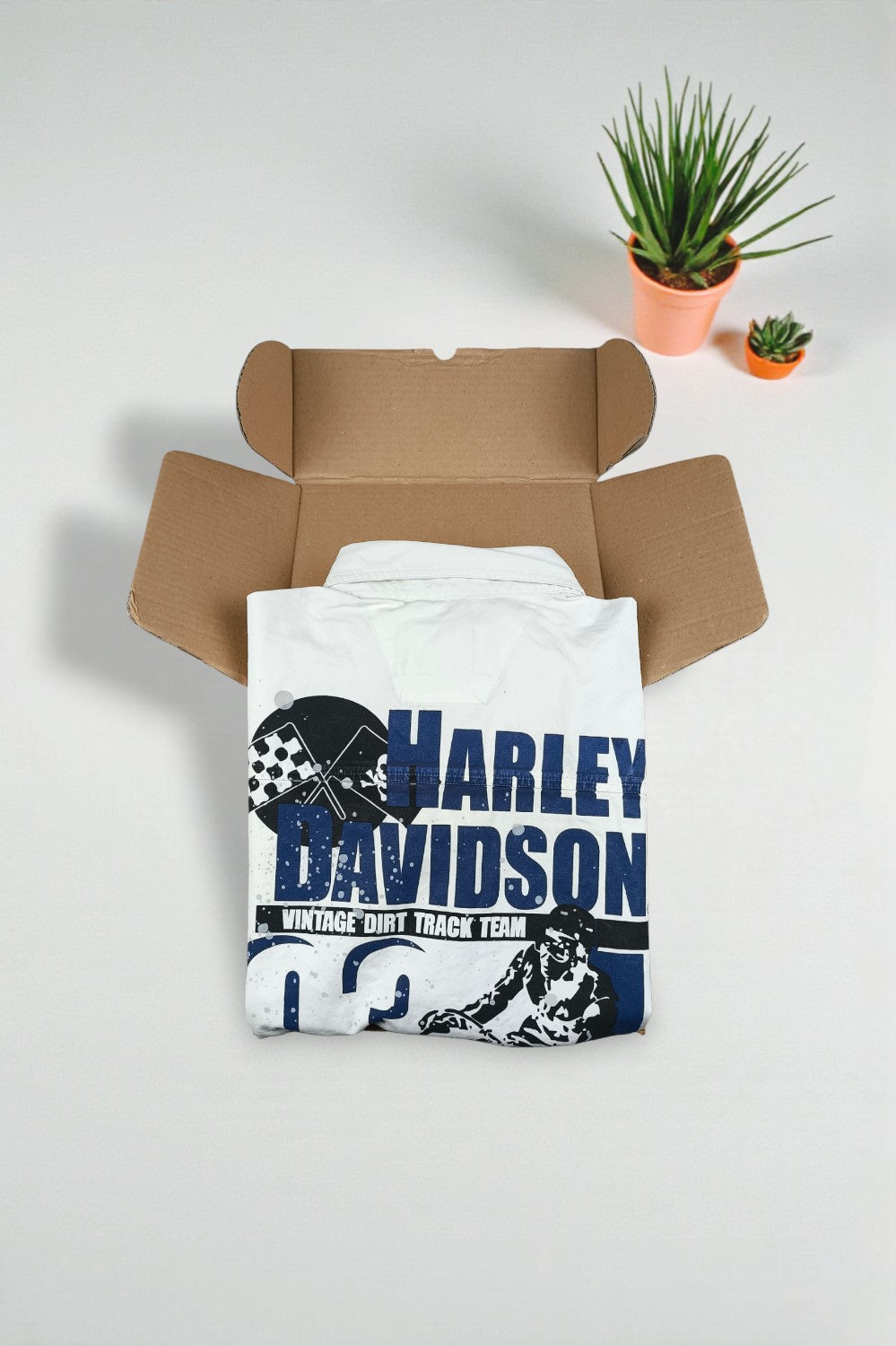 Maglietta senza maniche vintage Harley-Davidson Dirt Track bianca | Abbigliamento da corsa Y2K