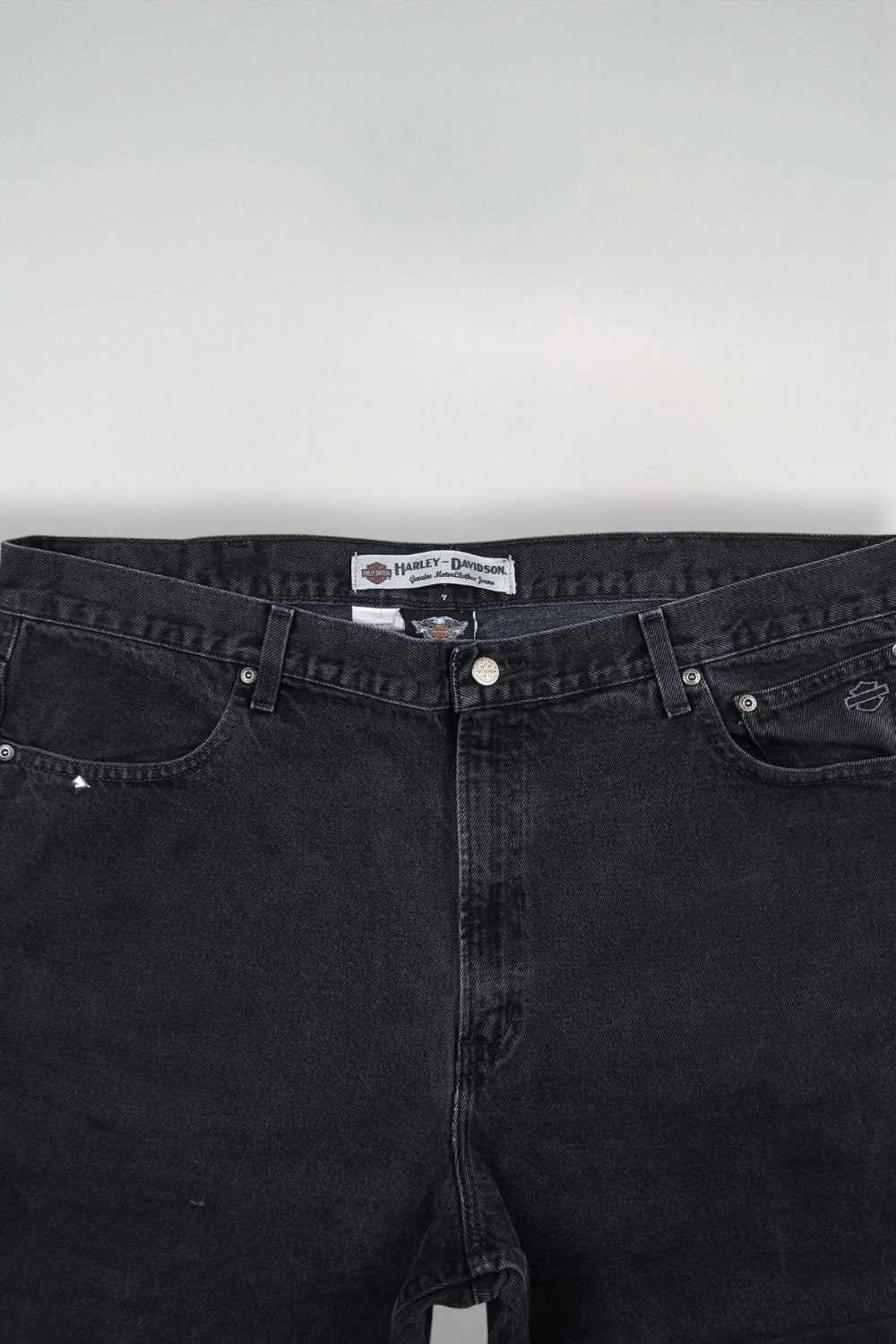 Jeans neri vintage Harley-Davidson | Abbigliamento motociclistico Y2K