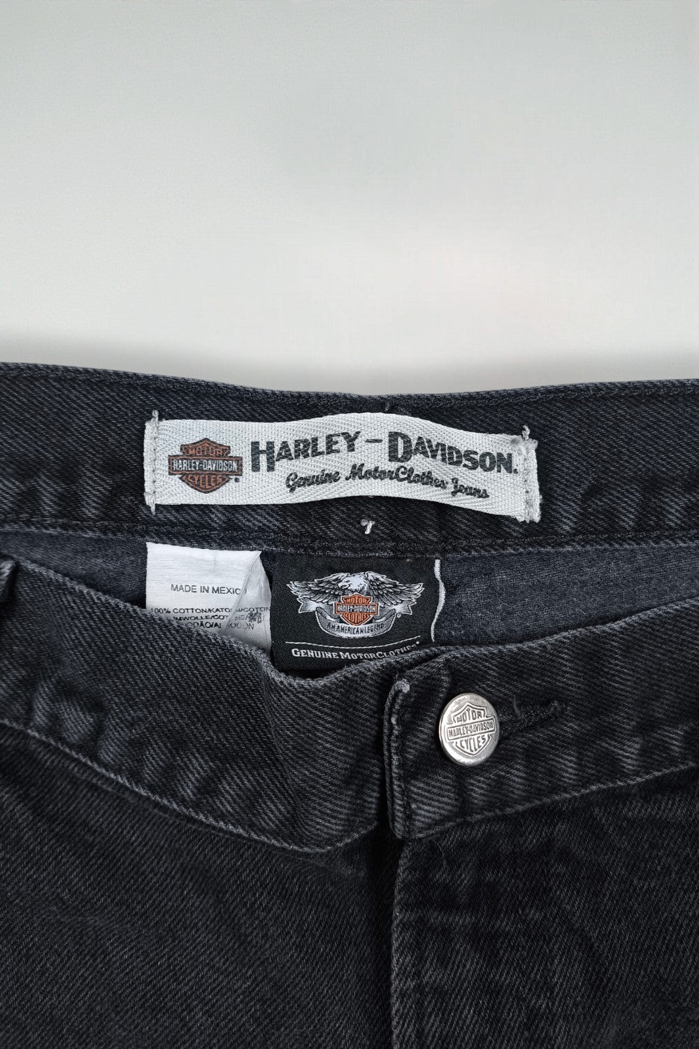 Jeans neri vintage Harley-Davidson | Abbigliamento motociclistico Y2K