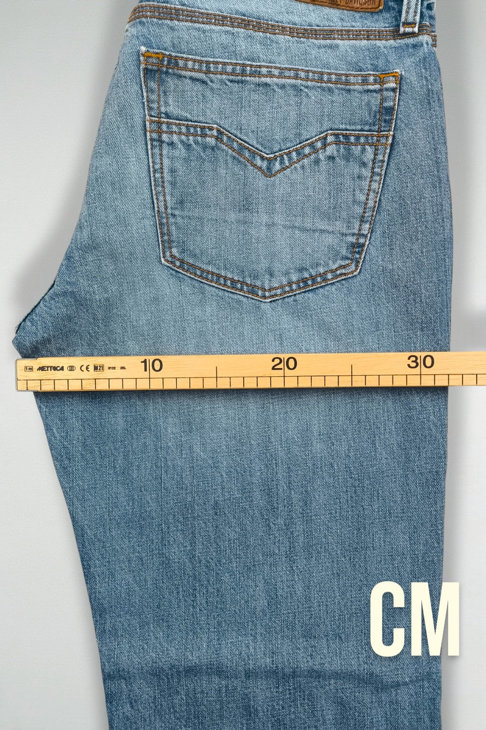 Jeans vintage Harley-Davidson a gamba dritta blu | Denim da motociclista anni 2000