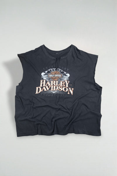 Maglietta senza maniche vintage Harley-Davidson Longview Texas nera | Abbigliamento motociclistico Y2K