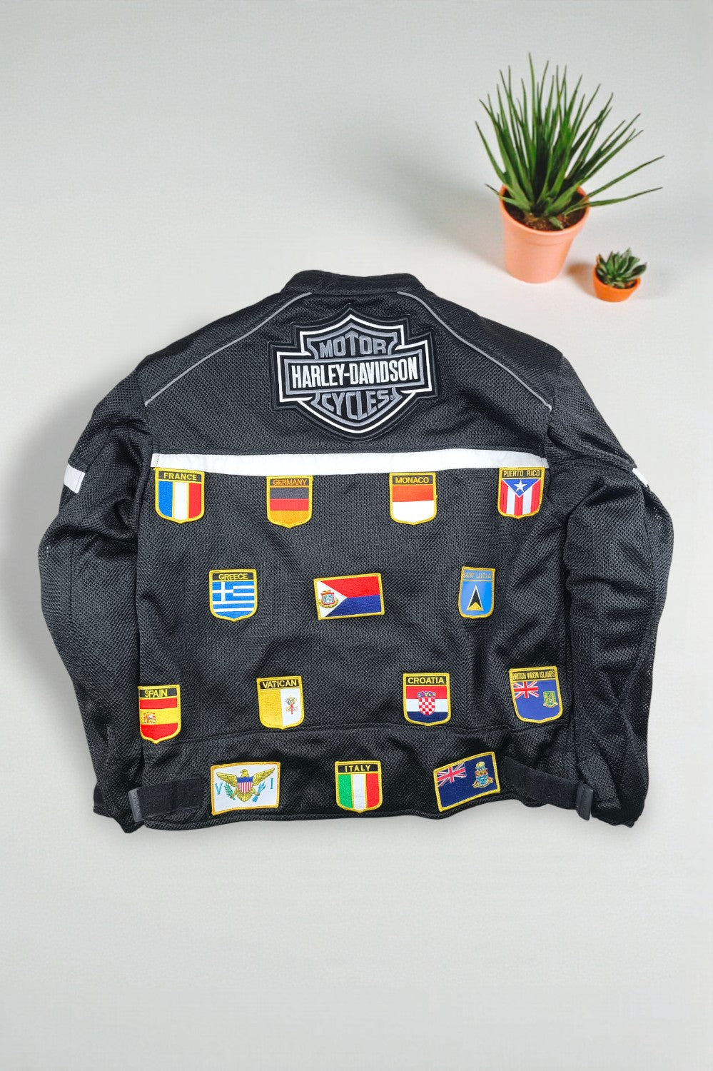 Giacca da motociclista vintage Harley-Davidson HOG Armorized Mesh nera | Abbigliamento da motociclista anni 2000