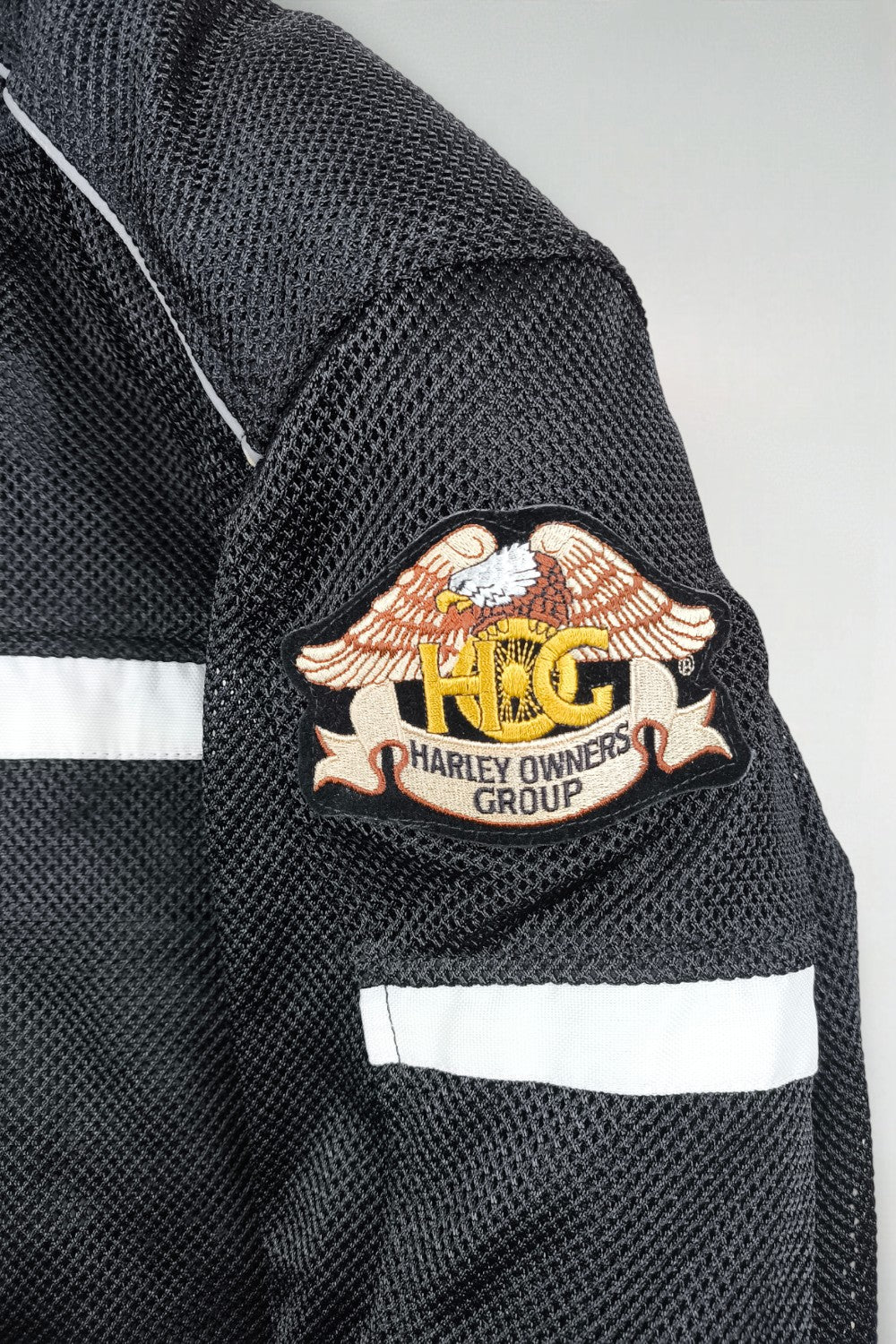 Giacca da motociclista vintage Harley-Davidson HOG Armorized Mesh nera | Abbigliamento da motociclista anni 2000