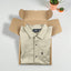 Camicia vintage Harley-Davidson a maniche corte con bottoni beige | Stile da lavoro anni 2000