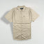 Camicia vintage Harley-Davidson a maniche corte con bottoni beige | Stile da lavoro anni 2000