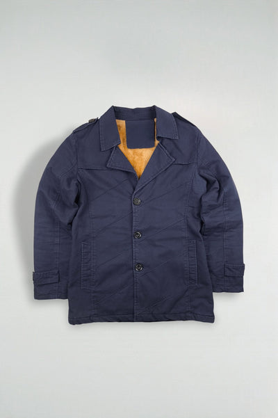 Trench foderato di seconda mano blu navy | Capospalla classico multiuso