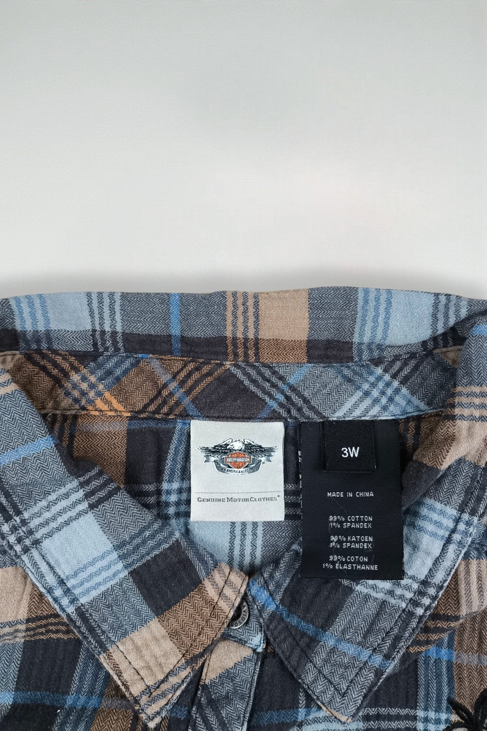 Camicia senza maniche a quadri vintage Harley-Davidson blu marrone | Top casual da donna Y2K