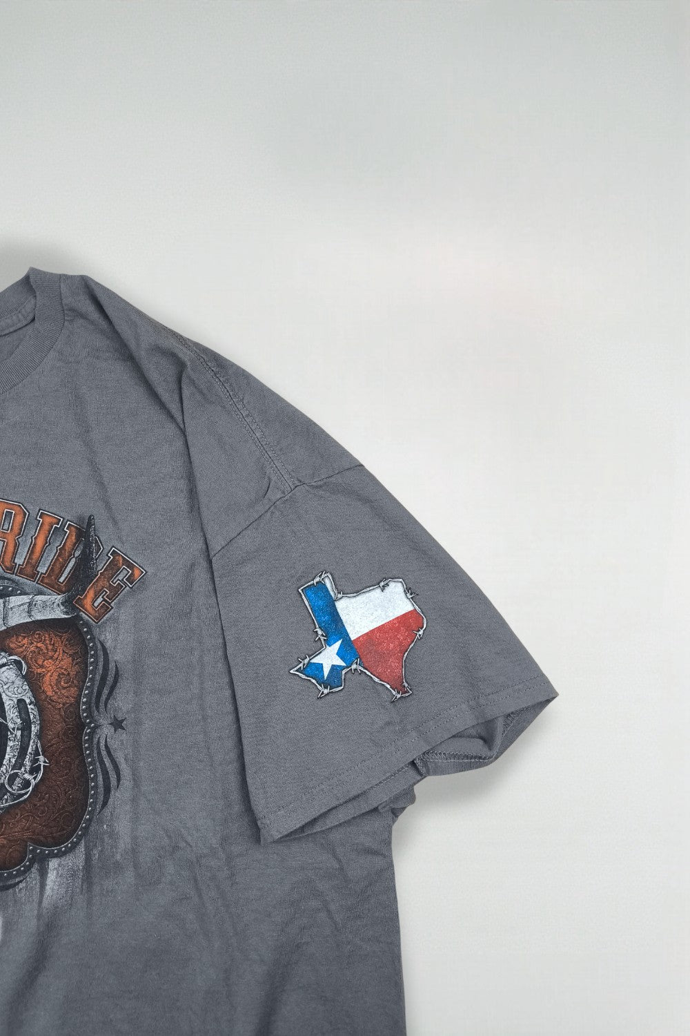 Maglietta grafica vintage Harley-Davidson Texas Pride grigia | Maglietta da motociclista anni 2000