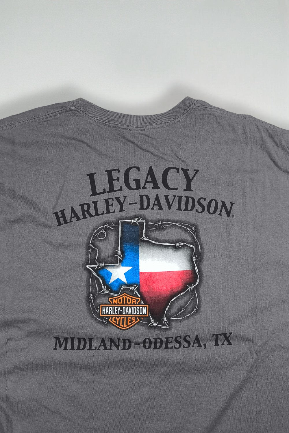 Maglietta grafica vintage Harley-Davidson Texas Pride grigia | Maglietta da motociclista anni 2000
