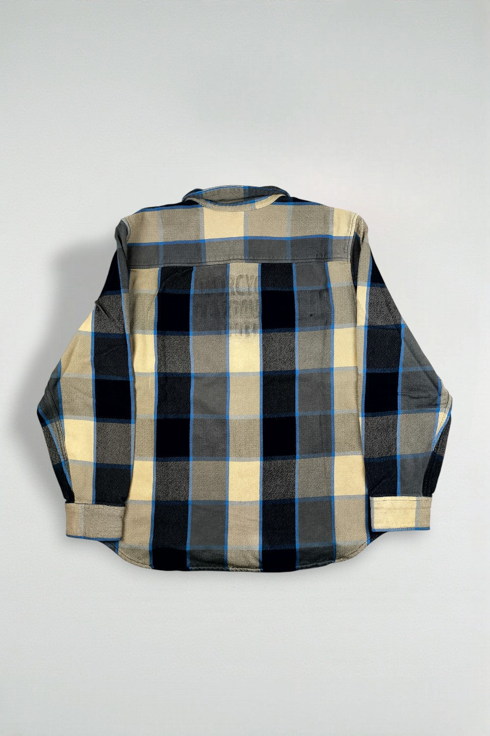 Camicia in flanella a quadri vintage Harley-Davidson blu beige | Abbigliamento da lavoro casual anni 2000