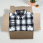 Camicia a maniche corte a quadri vintage Harley-Davidson, nera e bianca | Abbigliamento per motociclette anni 2000