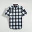 Camicia a maniche corte a quadri vintage Harley-Davidson, nera e bianca | Abbigliamento per motociclette anni 2000