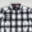 Camicia a maniche corte a quadri vintage Harley-Davidson, nera e bianca | Abbigliamento per motociclette anni 2000