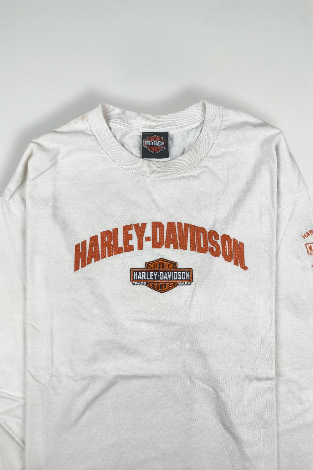 Maglietta a maniche lunghe vintage Harley-Davidson Amarillo Texas bianca | Abbigliamento da motociclista anni 2000