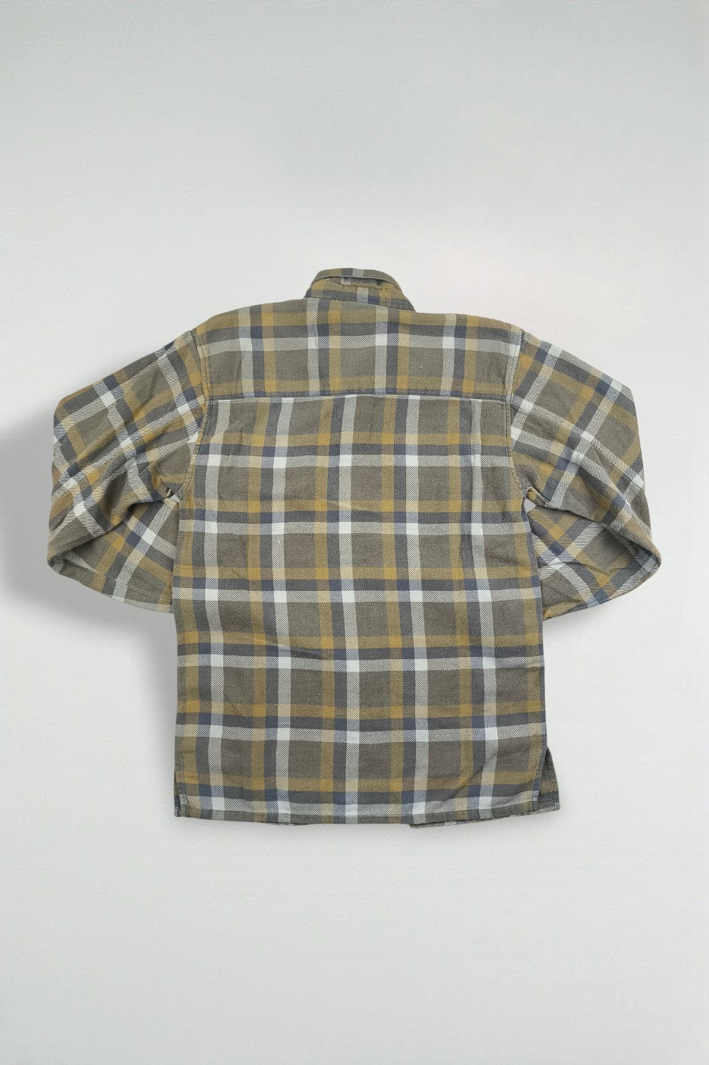 Camicia in flanella scozzese Harley-Davidson vintage grigio oliva | Camicia da lavoro con bottoni anni '90