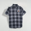 Camicia a maniche corte con bottoni a quadri Harley-Davidson vintage grigia | Abbigliamento da motociclista anni 2000
