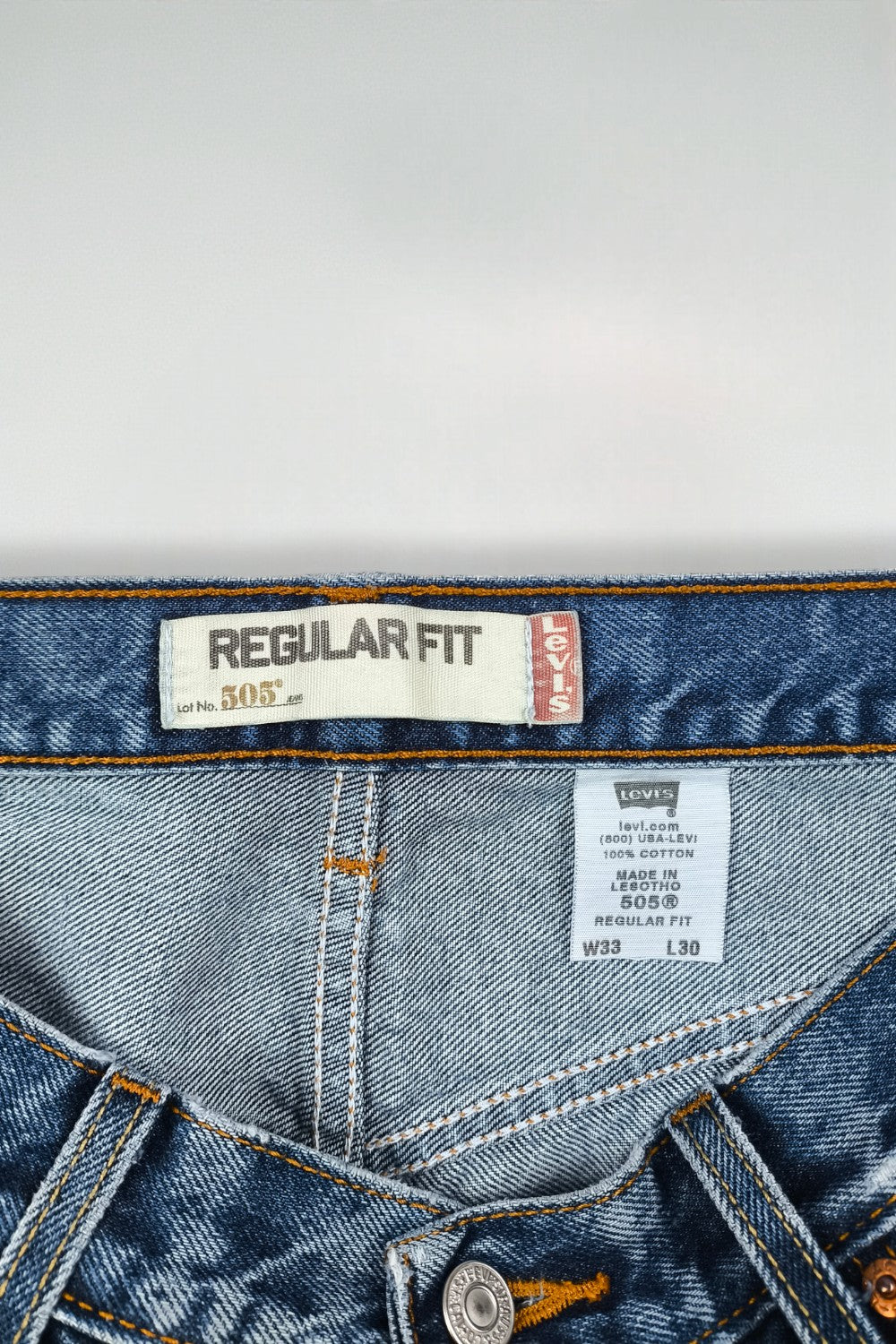 Jeans Levi's 505 Regular Fit Vintage, modello Bundle, blu | Gamba dritta classica anni 2000