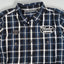 Camicia a maniche corte a quadri vintage Harley-Davidson blu navy | Abbigliamento da lavoro anni 2000