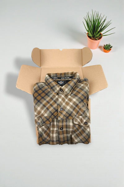 Camicia in flanella a quadri vintage Harley-Davidson marrone beige | Abbigliamento da lavoro anni 2000