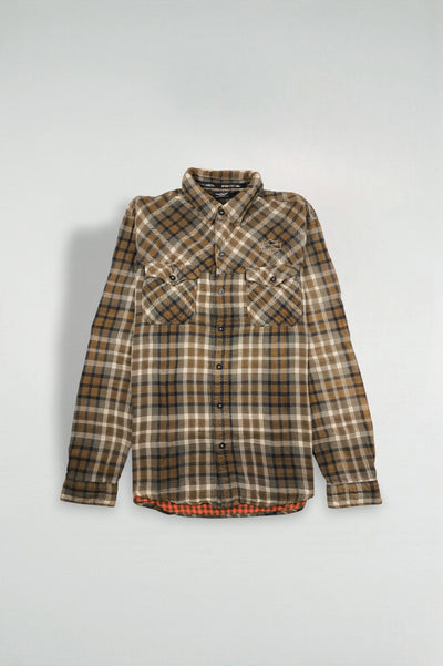 Camicia in flanella a quadri vintage Harley-Davidson marrone beige | Abbigliamento da lavoro anni 2000